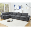 Sectional Couches For Living Room,Modular Couch,Wireless Charging Port & Cup Holders,5-seat ,DIY Combination,L-shaped Sofa,Gray - as Pic
