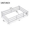 Twin Size Floor Bed, Montessori Floor Bed with Fence, Kids Montessori Bed Twin Size, Wood Montessori Floor Bed for Kids, Girls, Boys (GRAY) - as Pic