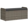 Storage Bench with Cushion Gray 45.3"x20.1"x20.5" Poly Rattan - Gray