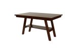 Dining Table Rectangle Dining Table w Shelve 1pc Counter Height Table Only Rubber wood Dark Walnut Finish Dining Room Furniture - as Pic