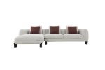 Mardi Maroon & Beige Tweed Sectional Sofa w/3 Pillows - as Pic