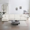 Modular Sectional Sofa for Living Room,U Shaped Couch 5 Seater Convertible Sectional Couch with 1 Ottoman ,White Chenille - as Pic