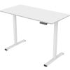 Electric Standing Desk Whole Piece Adjustable Height Desk Home Office Computer Workstation Sit Stand up Desk (White Frame + White Top) - White