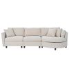 U_STYLE Three Indoor Cushioned Combination Sofas with Three Pillows and Curved Seat