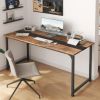 Computer Desk Large Office Desk, 70.9 Inch Gaming Desk Writing Desk Work Desk for Home Office, Study, Modern Simple Wooden Desk- Black Brown
