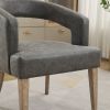 25.79" Wide Modern Barrel Open Back Accent Chair with Wooden Legs for Dining Room, Club, Kitchen and Living Room.Gray PU - as Pic
