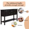 48'' Solid Wood Sideboard Console Table with 2 Drawers and Cabinets and Bottom Shelf, Retro Style Storage Dining Buffet Server Cabinet-Espresso