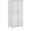 Wardrobe FLORO White 30.3"x20.9"x67.3" Solid Wood Pine - White