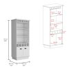 Dundee 70-Inch High 10-Glass Bar Cabinet with 5 Cubbies and 3 Open Shelves and Cabinet White - as Pic