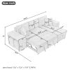 104.5" Pull Out Sleeper Sofa Reversible L-Shape 3 Seat Sectional Couch with Storage Chaise and 2 Stools for Living Room Furniture Set - Gray - Linen
