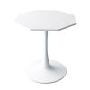 31.50"Modern Octagonal Coffee Table with MDF Table Top,Metal Base, for Dining Room, Kitchen, Living Room,White - as Pic