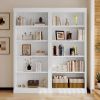 83" Tall Wood Bookcase Suite ,5-Tier Home Decor Bookshelves Suite with Adjustable Shelves,Storage Organizer,White