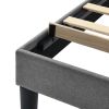 Simple Queen Size Grey Bed frame, Adjustable Headboard - as Pic