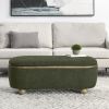 Storage Ottoman Bench, Upholstered End of Bed Ottoman Bench with Storage and Seating, Large Blanket Storage Bench, Dark green - as Pic
