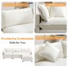 112.2" L-Shape Chenille Upholstered Sofa for Living Room Modern Luxury Sofa Couch with Ottoman and 5 Pillows for Living Room - Beige - Foam