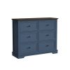 6 DrawersTall Dresser for Bedroom Vertical Storage Tower  Wood Top Closets - Blue