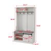 Coat Rack with Storage Shoe Cabinet - White