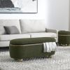 Storage Ottoman Bench, Upholstered End of Bed Ottoman Bench with Storage and Seating, Large Blanket Storage Bench, Dark green - as Pic