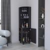Wengue Corner Bar Cabinet with Glass Holder and Wine Rack - as Pic