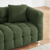 Refreshing Green Teddy Fleece Sofa - 80" Ideal for Living Room or Bedroom, Comes with Two Throw Pillows and Sturdy Hardware Foot Support - as Pic