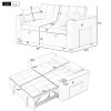 58" 4-1 Multi-functional Sofa Bed with Cup Holder and USB Port for Living Room or Apartments - Milk White - Foam