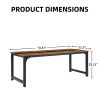 Computer Desk Large Office Desk, 70.9 Inch Gaming Desk Writing Desk Work Desk for Home Office, Study, Modern Simple Wooden Desk- Black Brown