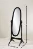 Traditional Queen Anna Style Wood Floor Cheval Mirror, White Finish - as Pic