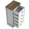 Tall Dresser for Bedroom with 5 Drawers for Closet, Chest of Drawers with Metal Handle - White