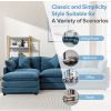 112.2" L-Shape Chenille Upholstered Sofa for Living Room Modern Luxury Sofa Couch with Ottoman and 5 Pillows for Living Room - Blue - Foam