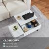 39" Wood Lift Top Coffee Table with Hidden Compartment and Storage Shelf for Living Room, Reception Room, White - White - MDF+Metal