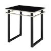Black Coffee Table and End Tables Set Occasional 3pc Tables Tempered Glass Top Metal Frame Modern Living Room Furniture - as Pic