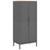 Wardrobe FLORO Gray 30.3"x20.9"x67.3" Solid Wood Pine - Gray