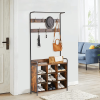 Coat Rack, Hall Tree With Shoe Rack For Entryway, 3-in-1 Entryway Coat Rack And Storage Rack, With 7 Hooks, A Hanging Rod - Antique Natural