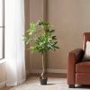 47.2 Inch Artificial Money Tree Pachira Plants - Green - POLYETHYLENE