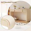 Unique Modern Rounded Silhouette and Smooth Surface Console Table with 2 Drawers for Living Room and Entryway - Apricot Cream - MDF