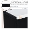 Storage Bench with 2 Drawers and 2 Cabinets,Shoe Bench with Removable Cushion for Living Room,Entryway - Black - Solid Wood