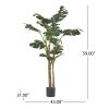 59 Inch Artificial Monstera Tree - Green - Iron+Plastic
