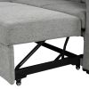 84.7" Sectional Sofa Convertible Pull-out Sofa Bed L-shaped Sofa U-shaped Sofa with a Movable Storage Ottoman for Living Room, Gray - as Pic