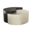 Modern & Contemporary Style Coffee Table Made with Iron Sheet Frame in Black & Silver - as Pic