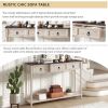 Console Table Sofa Table with Drawers for Entryway with Projecting Drawers and Long Shelf - Beige - Solid Wood+MDF