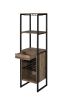 Weathered Oak and Black Wine Rack with 1 Drawer - as Pic