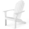Wooden Outdoor Lounge Chair with Ergonomic Design for Yard and Garden - White