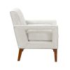 Modern Living Room Chair Beige Chenille Upholstery Pocket Coils Solid Wood Legs Furniture 1pc Armchair - as Pic