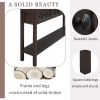Rustic Entryway Console Table,60" Long Sofa Table with two Different Size Drawers and Bottom Shelf for Storage - Espresso - Solid Wood
