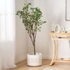 59 Inch Artificial Milan Leaf Bonsai, Artificial Tree Plants for Home Bedroom Living Room - Green - POLYETHYLENE