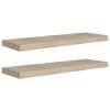 Floating Wall Shelves 2 pcs Oak 31.5"x9.3"x1.5" MDF - Brown