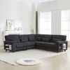 102.75*102.75" L-Shaped Modular Sectional Sofa, Modern Corduroy Sectional Sofa, Arm with Storage With Cup Holder