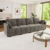 Modular Sectional Sofa Convertible Sofa Couch Set with Storage for Living Room, Modern 4 Seater Modular Sectional Couch (Grey) - as Pic