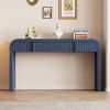 Unique Modern Rounded Silhouette and Smooth Surface Console Table with 2 Drawers for Living Room and Entryway - Navy Blue - MDF