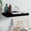 Floating Wall Shelf High Gloss Black 15.7"x9.1"x1.5" MDF - Black